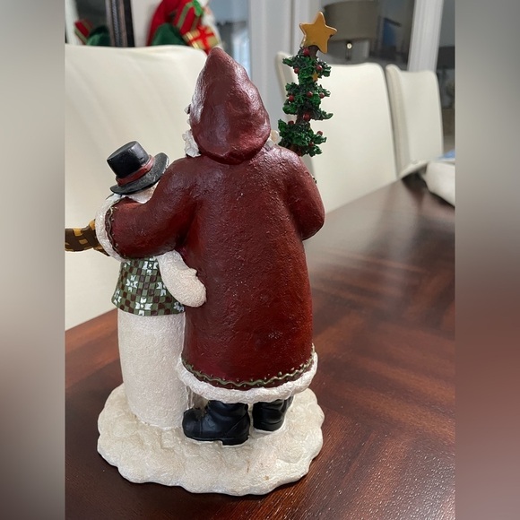 Raz Imports Deb Strain Figurine ( Time to share. Santa with snow man - Picture 2 of 4